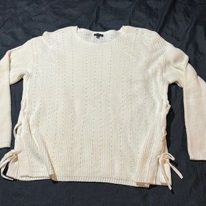 Women’s XL Talbots off white sweater with ties on each side.  Never worn.